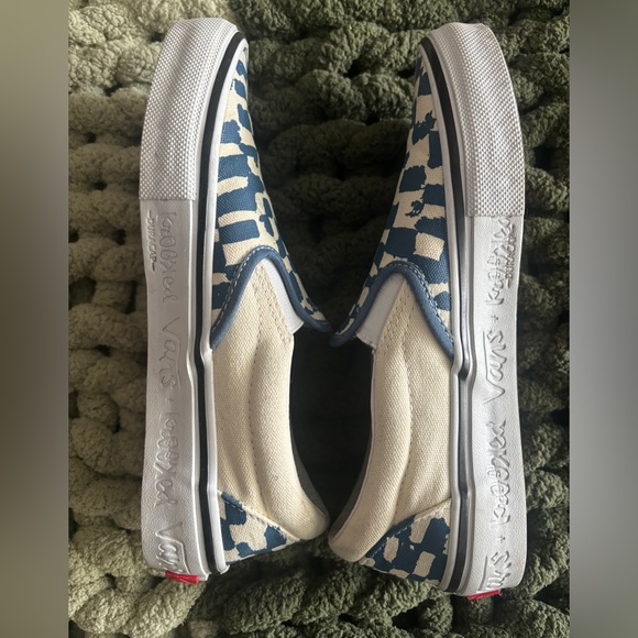 SUPER RARE Vans Krooked x skate slip on Natas For Ray Barbee in blue checkboard - Picture 7 of 8